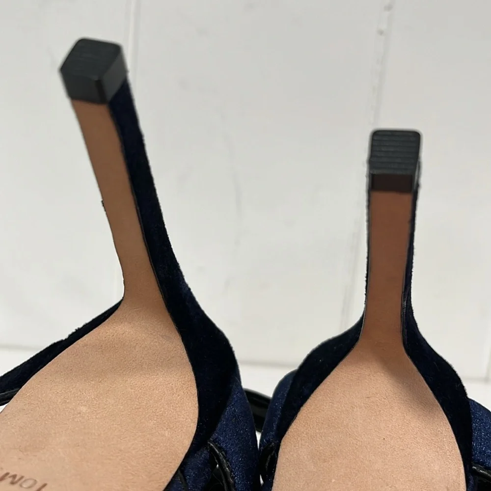Antonio Melani Avett Velvet Sandals Navy/black sz 10M glam whimsical stiletto